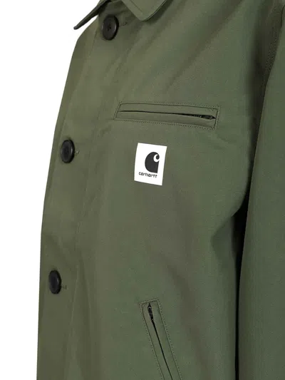 Carhartt Jacket Opuntia With Collared Design And Pockets In Green