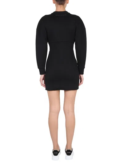Alexander Mcqueen Alexander Mc Queen Mini Dress With Cocoon Sleeves In Black