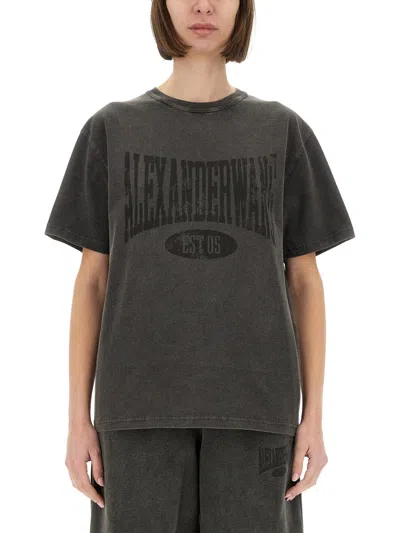 Alexander Wang Logo Print T Shirt In Multi