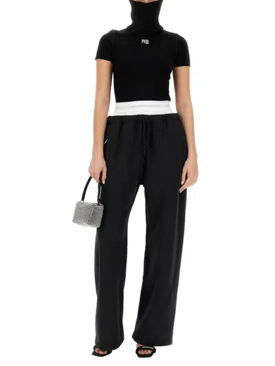 Alexander Wang T T By Alexander Wang Relaxed Black Wide-leg Pants