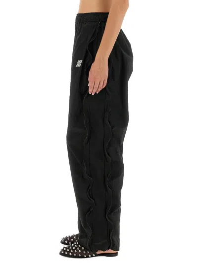Alexander Wang T T By Alexander Wang Mid-rise Track Pants With Zipper In Black