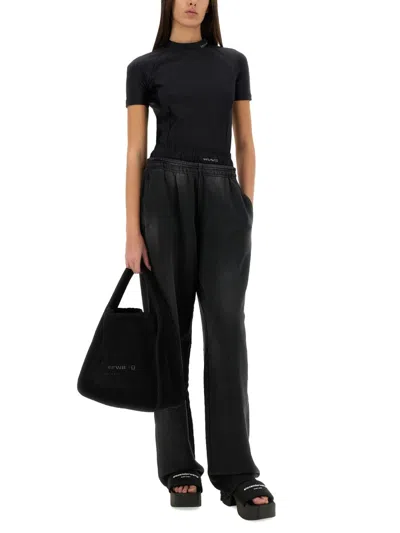 Alexander Wang T Alexanderwang.t Pants With Logo In Black