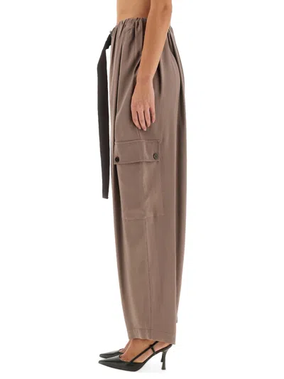 Alysi Cargo Pants Ruffled Effect In Brown