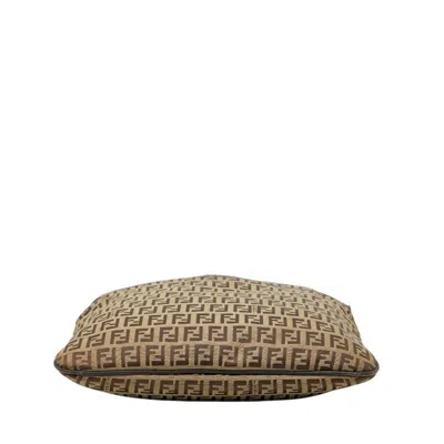 Pre-owned Fendi Beige Brown Canvas Leather Shoulder Bag () In Multi