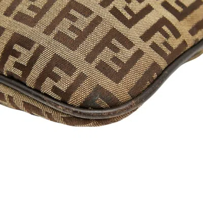 Pre-owned Fendi Beige Brown Canvas Leather Shoulder Bag () In Multi