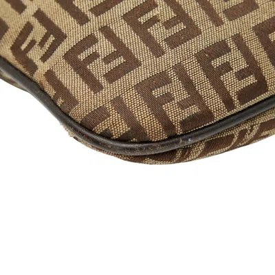 Pre-owned Fendi Beige Brown Canvas Leather Shoulder Bag () In Multi