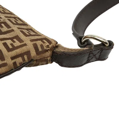 Pre-owned Fendi Beige Brown Canvas Leather Shoulder Bag () In Multi