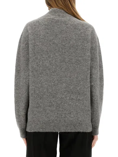Alysi Relaxed Fit Grey Turtleneck Shirt In Multi