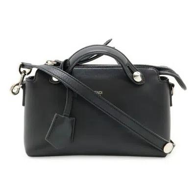 Pre-owned Fendi By The Way Black Leather Handbag Shoulder Bag ()