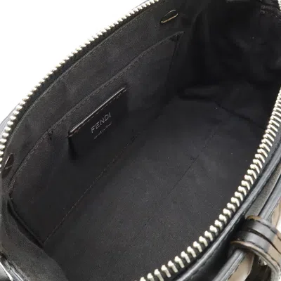 Pre-owned Fendi By The Way Black Brown Leather Handbag Shoulder Bag () In Multi