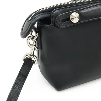 Pre-owned Fendi By The Way Black Leather Handbag Shoulder Bag ()