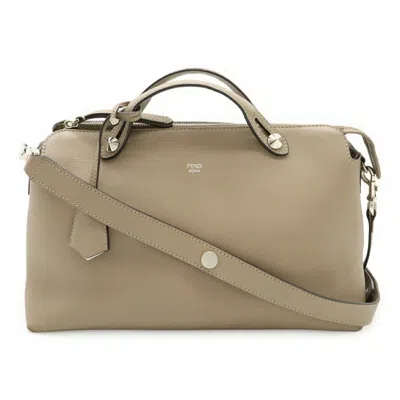 Pre-owned Fendi By The Way Grayish Leather Handbag Shoulder Bag ()