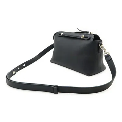 Pre-owned Fendi By The Way Black Leather Handbag Shoulder Bag ()