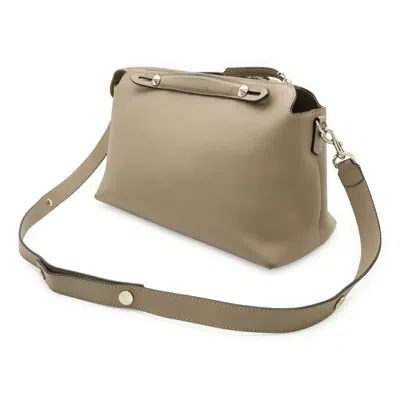 Pre-owned Fendi By The Way Grayish Leather Handbag Shoulder Bag ()