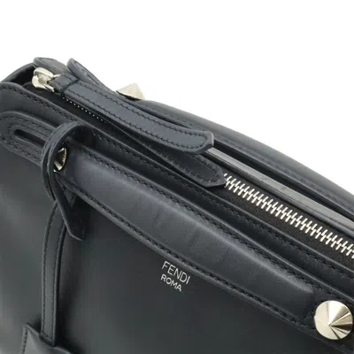 Pre-owned Fendi By The Way Black Leather Handbag Shoulder Bag ()