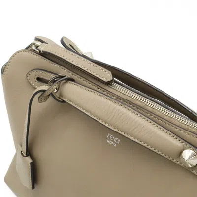 Pre-owned Fendi By The Way Grayish Leather Handbag Shoulder Bag ()