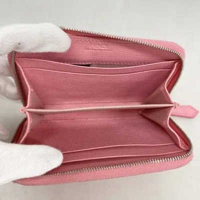 Pre-owned Fendi Pink Leather Coin Purse/coin Case ()