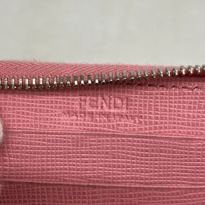 Pre-owned Fendi Pink Leather Coin Purse/coin Case ()
