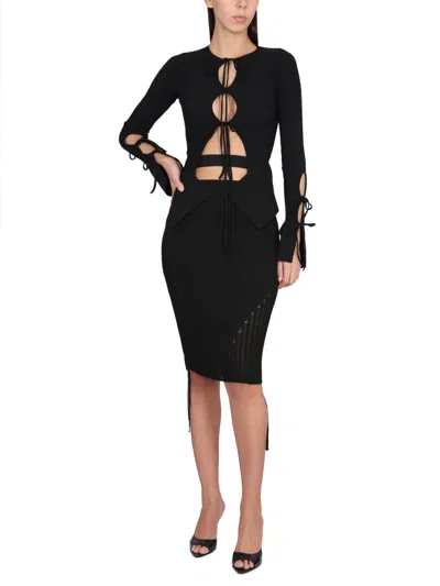 Andreädamo Andreadamo Midi Skirt In Black
