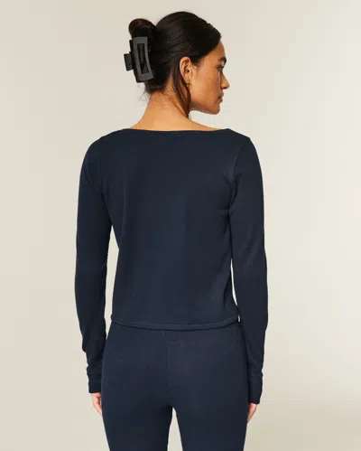 Gilly Hicks Cozy Waffle Long Sleeve Scoop Top