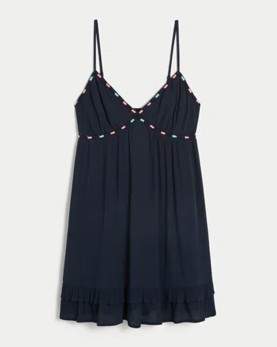 Hollister Rope Trim Babydoll Mini Dress