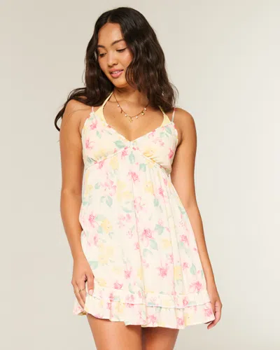 Hollister Rope Trim Babydoll Mini Dress