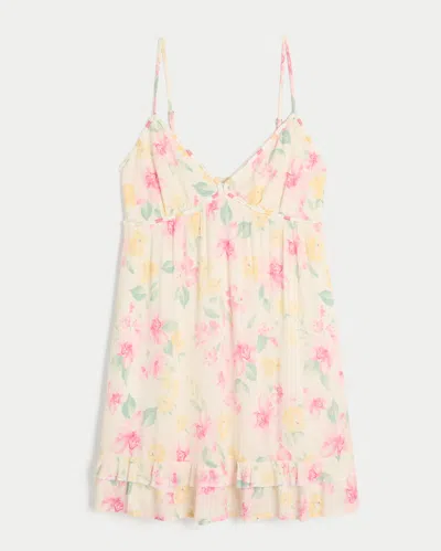 Hollister Rope Trim Babydoll Mini Dress