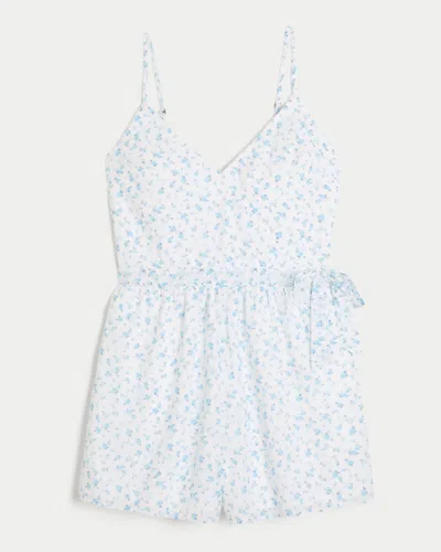 Hollister V-neck Side Tie Romper In White
