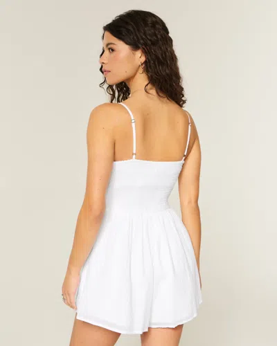 Hollister V-neck Side Tie Romper In White