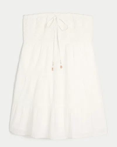 Hollister Strapless Crochet-style Bodice Babydoll Mini Dress