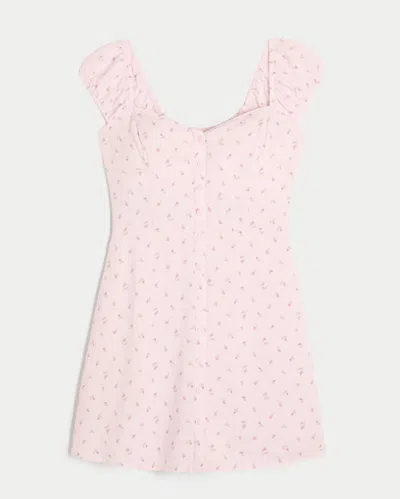 Hollister Short-sleeve Button-through Mini Dress