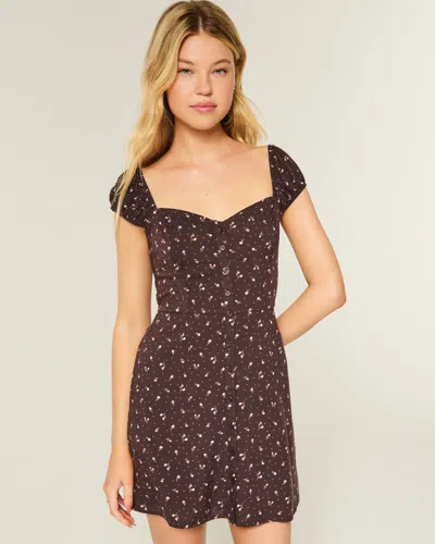 Hollister Short-sleeve Button-through Mini Dress