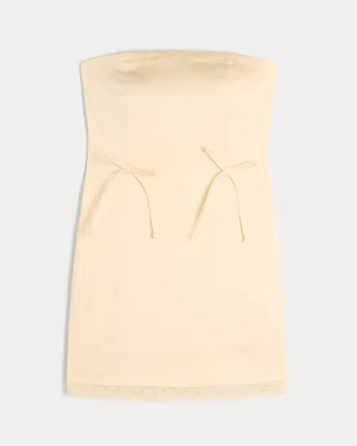 Hollister Satin Strapless Bow Bodycon Dress