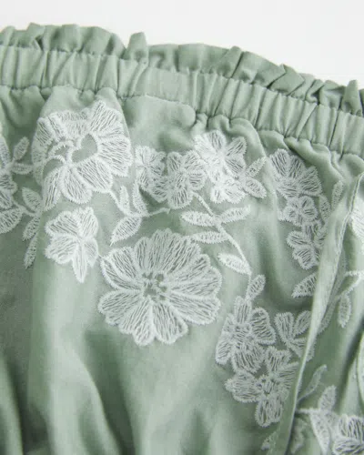 Hollister Strapless Embroidered Babydoll Dress In Multi