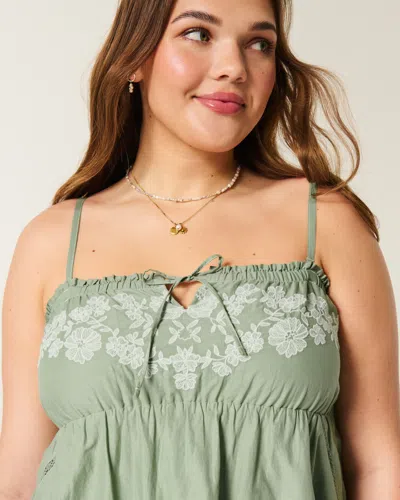 Hollister Strapless Embroidered Babydoll Dress In Multi