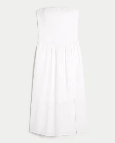 Hollister Strapless Embroidered Maxi Dress In Multi