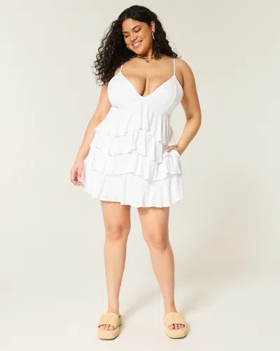 Hollister V-neck Ruffle Babydoll Mini Dress