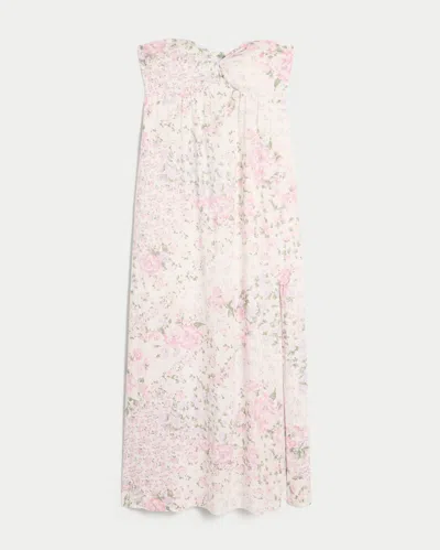Hollister Strapless Twist Bust Maxi Dress In Multi