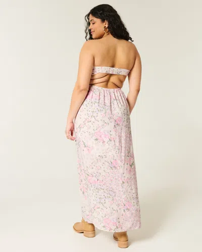 Hollister Strapless Twist Bust Maxi Dress In Multi