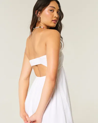 Hollister Strapless Twist Bust Maxi Dress In White