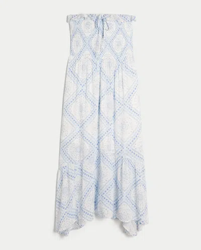 Hollister Strapless Smocked Maxi Dress In White