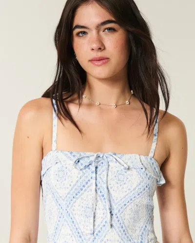 Hollister Strapless Smocked Maxi Dress In White