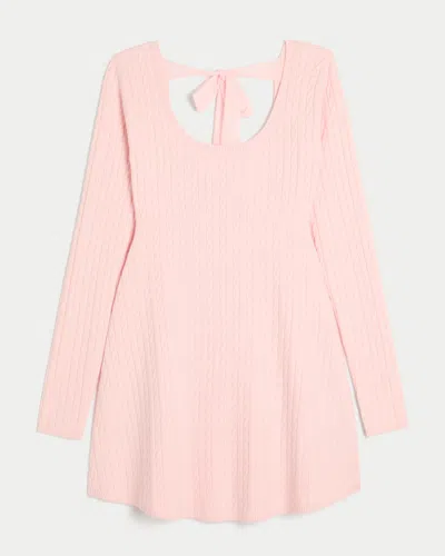 Hollister Tie Back Babydoll Sweater Mini Dress