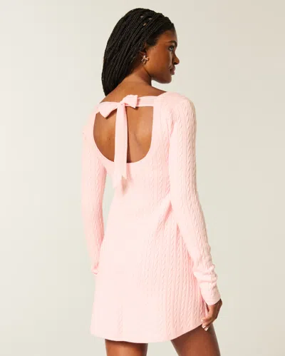 Hollister Tie Back Babydoll Sweater Mini Dress