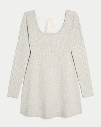 Hollister Tie Back Babydoll Sweater Mini Dress