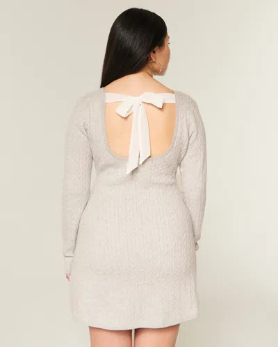 Hollister Tie Back Babydoll Sweater Mini Dress