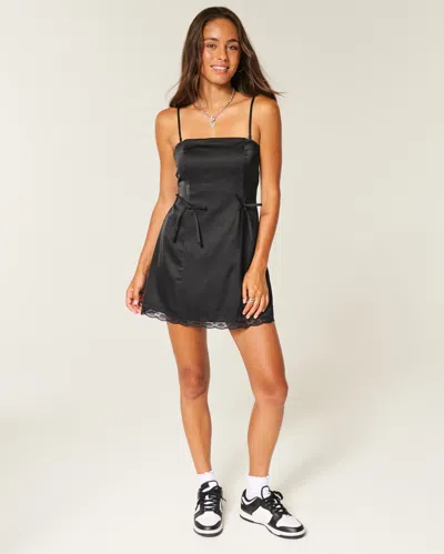 Hollister Satin Strapless Bow Bodycon Dress