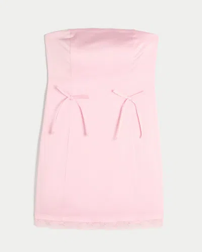 Hollister Satin Strapless Bow Bodycon Dress