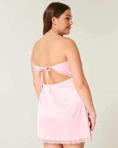 Hollister Satin Strapless Bow Bodycon Dress