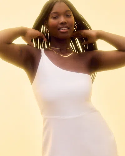 Hollister Linen-blend Asymmetrical Mini Dress In White